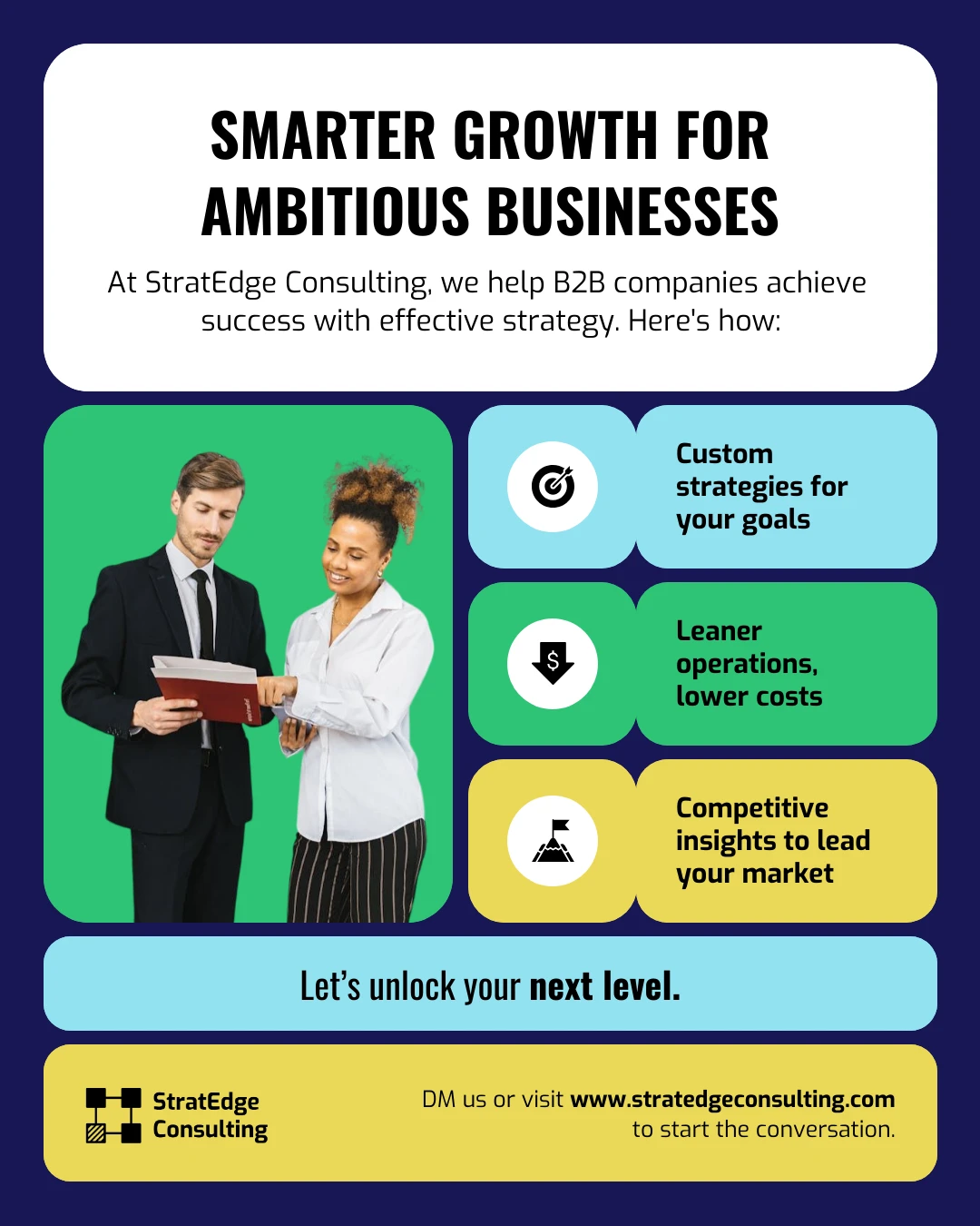 B2B Consultancy Services Promotion LinkedIn Post - Venngage
