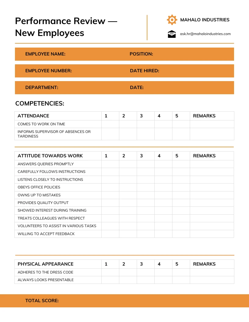 Employer Performance Review Examples Template Venngage