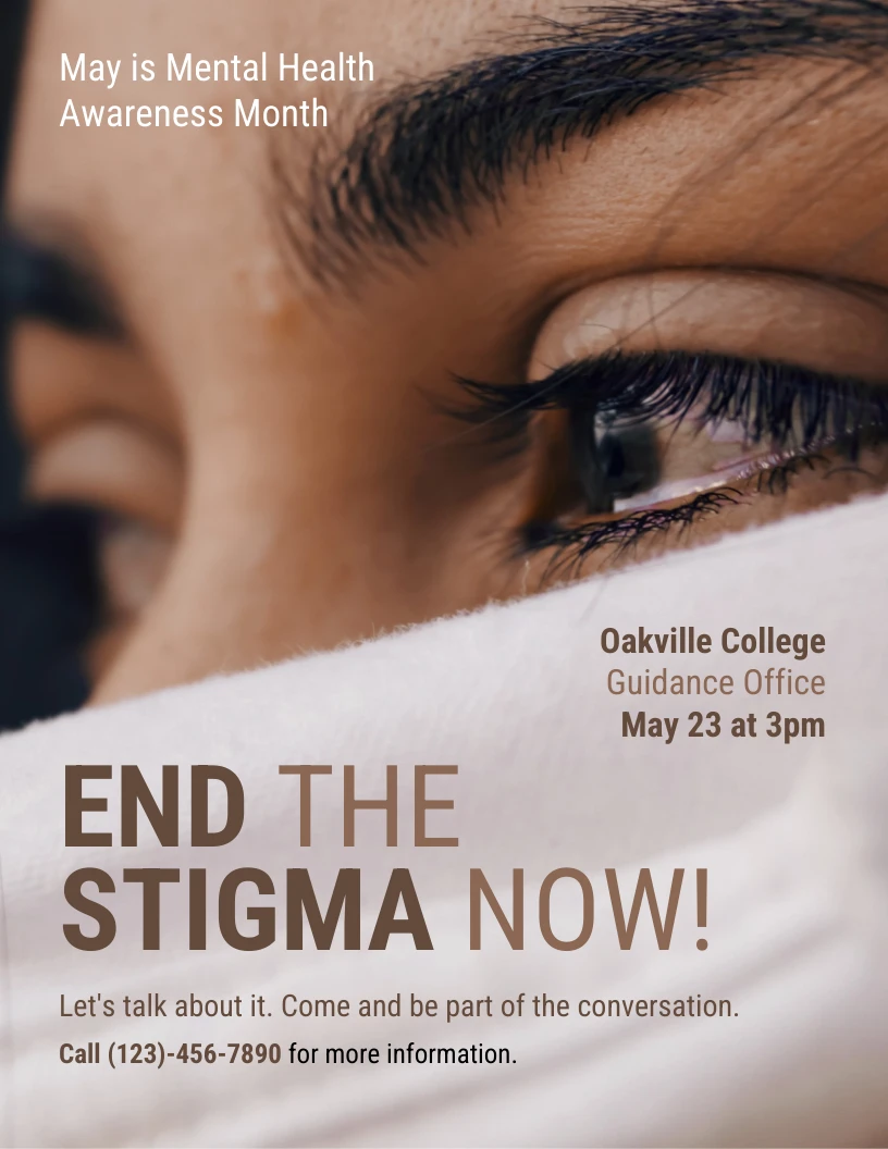 End Stigma Mental Health Poster - Venngage