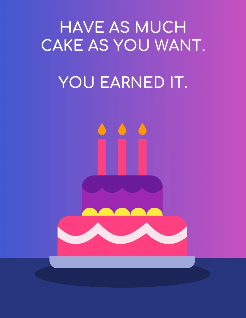 Cake Happy Birthday Card - Venngage