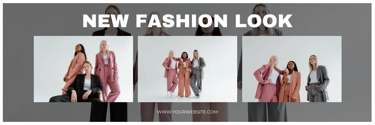 White And Grey Modern New Fashion Clothing Banner - Venngage