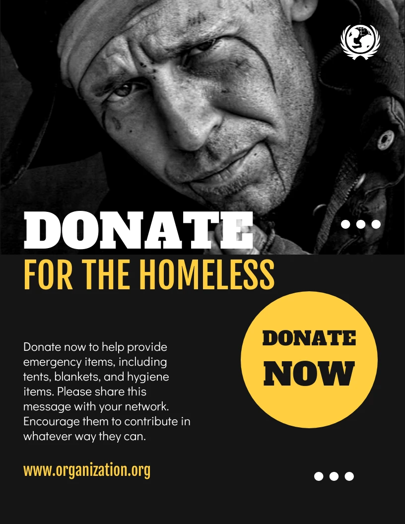 Donate For The Homeless Flyer Template - Venngage