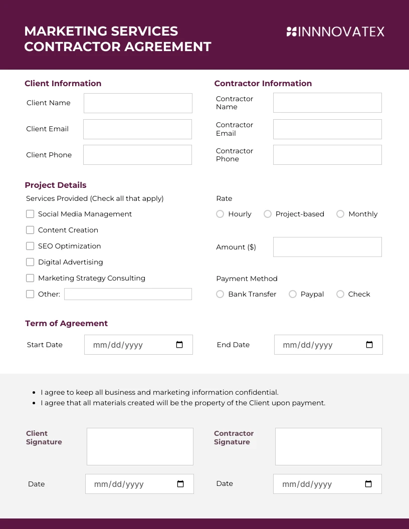 Construction Extra Work Order Form Template - Venngage