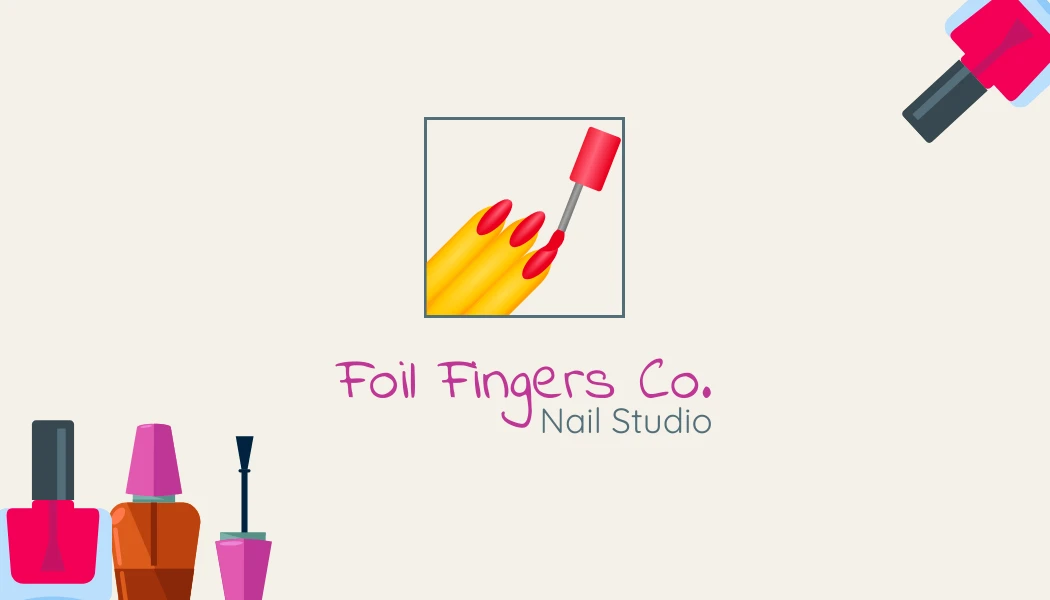 Minimalist Fun Color Business Card NailArt Venngage