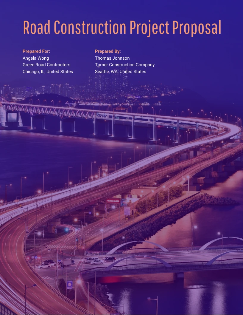 Road Construction Project Proposal - Venngage