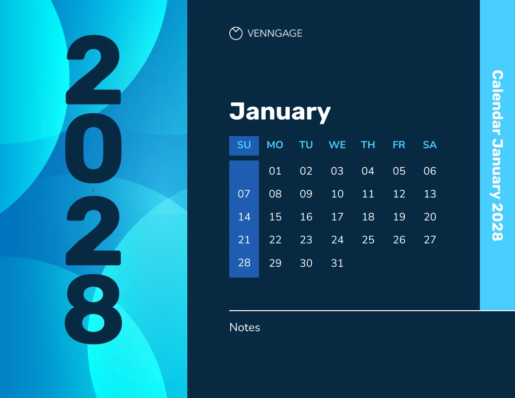 Calendario dell'ufficio aziendale blu - Venngage