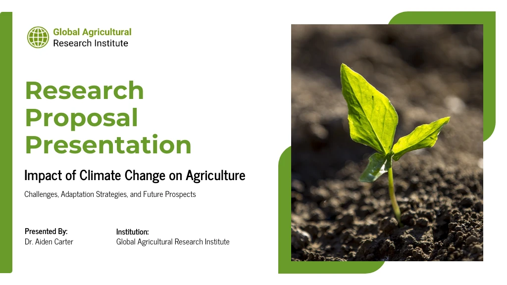Impact of Climate Change on Agriculture Research Presentation - Venngage