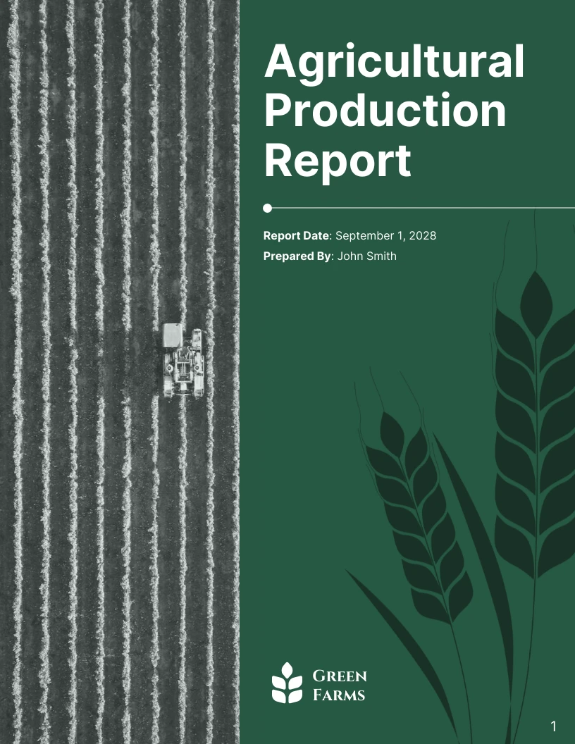 Emerald Green Production Report Template - Venngage