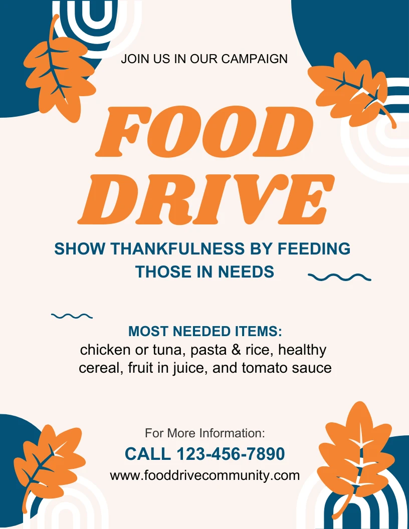 Food Drive Campaign Flyer Template - Venngage