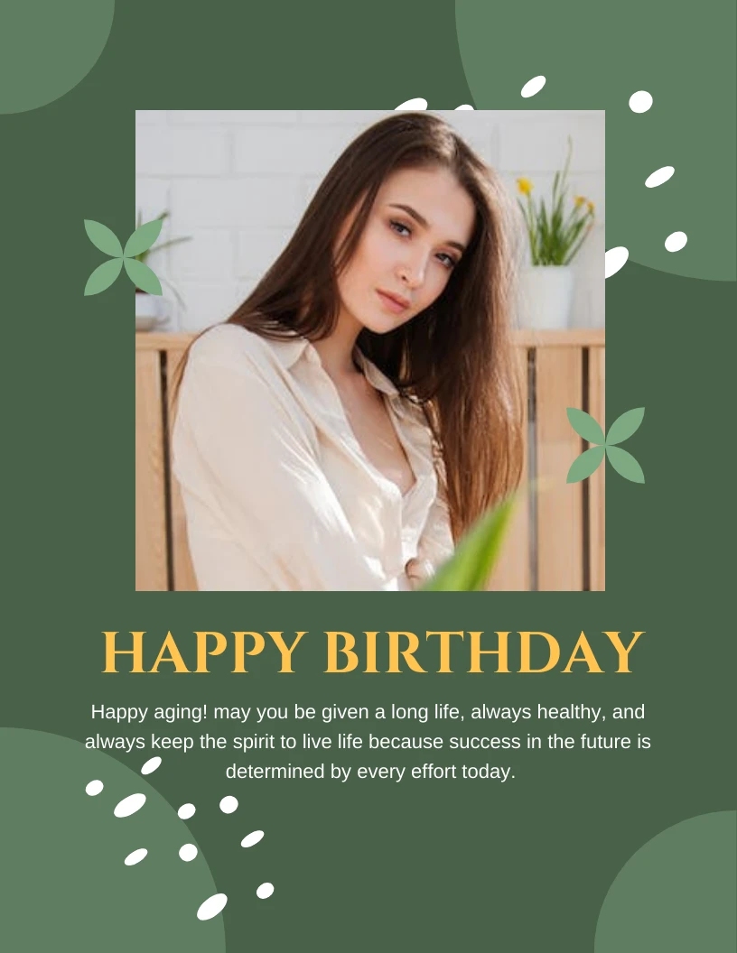 Gray Asparagus Happy Birthday Flyer Template - Venngage