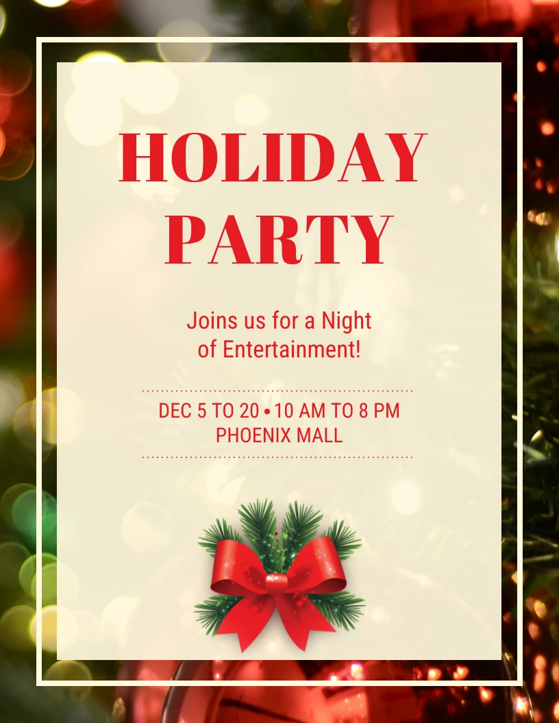 Holiday Party Poster - Venngage