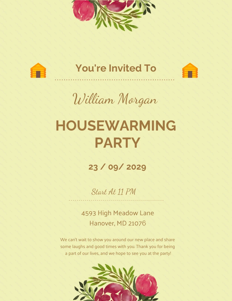 Simple Chocolate Housewarming Invitation Venngage 2924