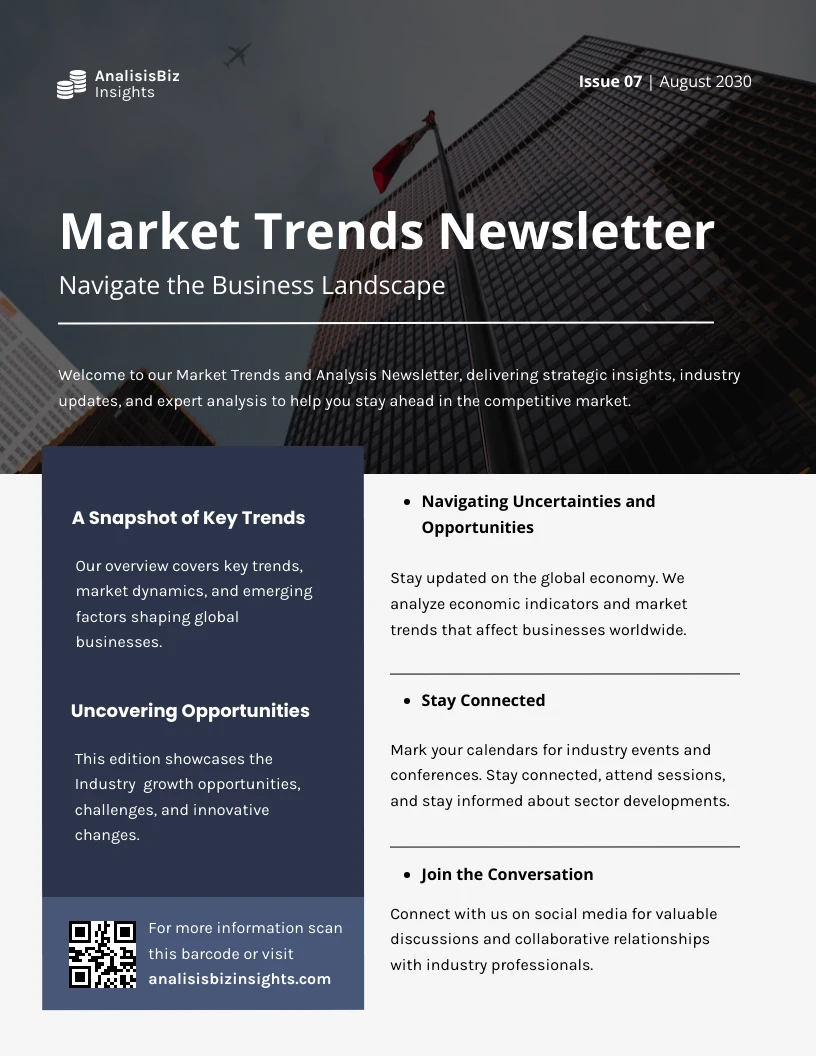 Market Research Trends Analysis Newsletter Template Venngage