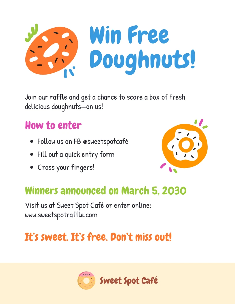 Doughnut Holes Raffle Flyer Template - Venngage