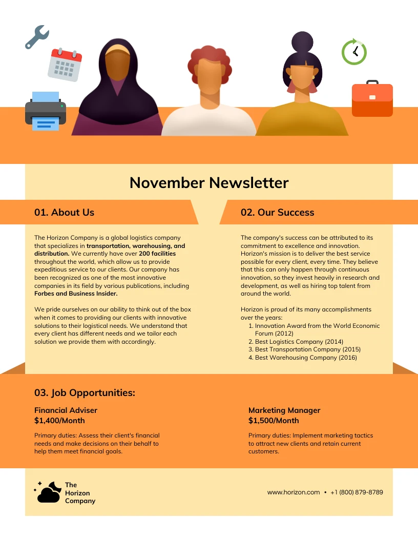 Company Newsletters Examples Template - Venngage