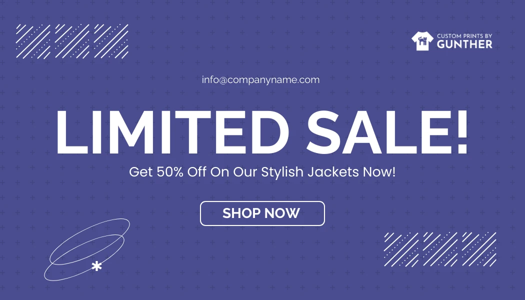 Simple Purple Jacket Sale Banner - Venngage