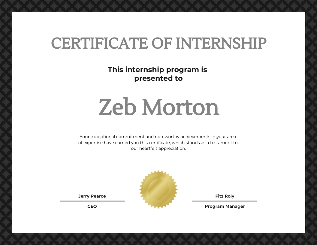 Classic internship Completion Certificate Template - Venngage