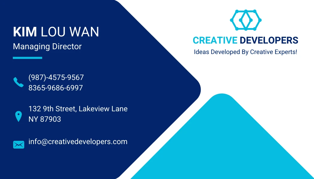 Blue Triangle Business Card - Venngage