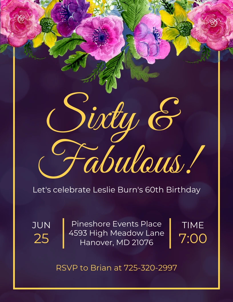 60th Birthday Invitations