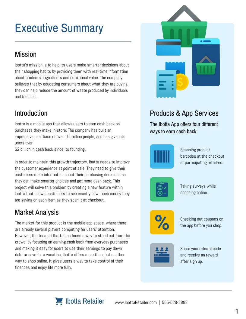 Executive Summary Format Example Template Venngage