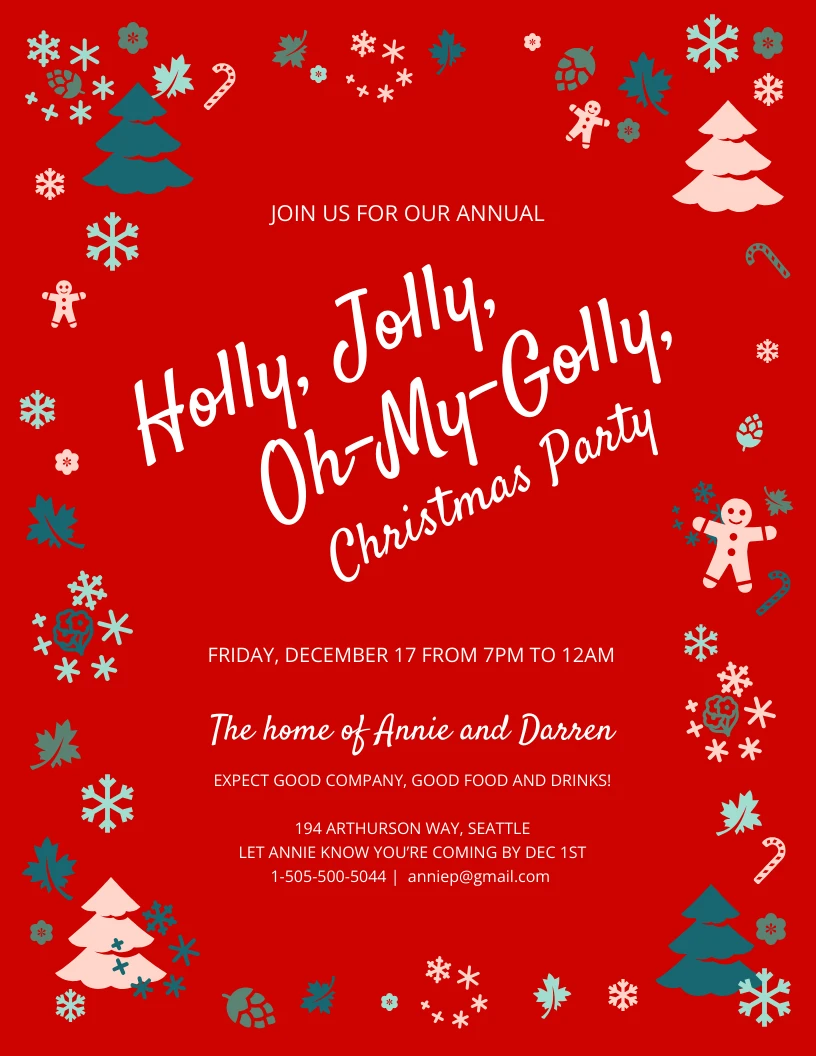 jolly christmas party invitation template - venngage