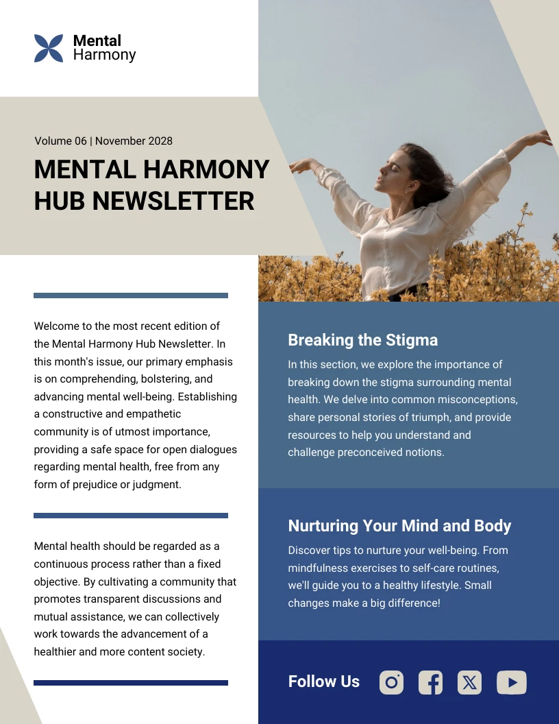 Mental Health Awareness Newsletter Template Venngage 7722