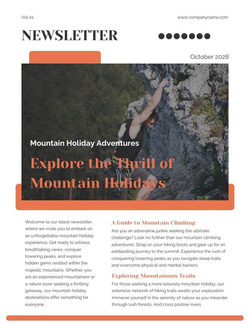 Orange White Simple Holiday Newsletter Template - Venngage