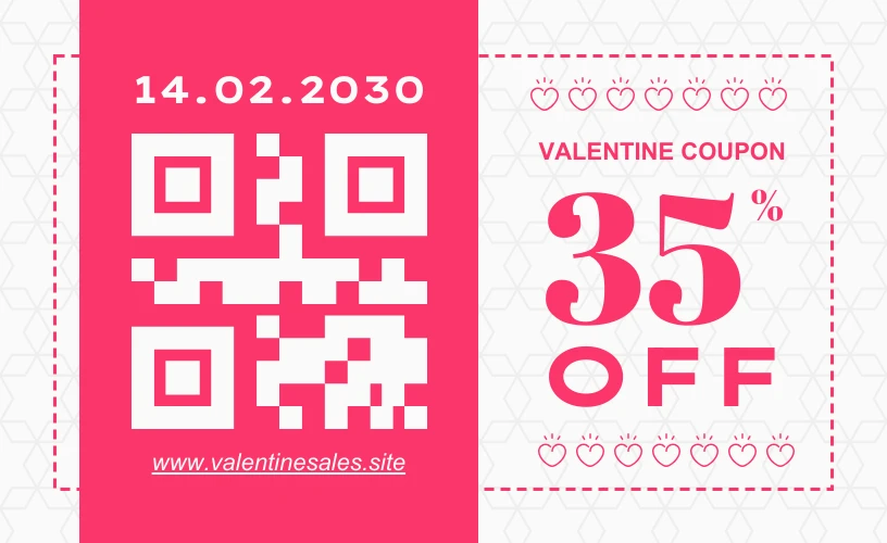 White And Pink Minimalist Love Coupon - Venngage