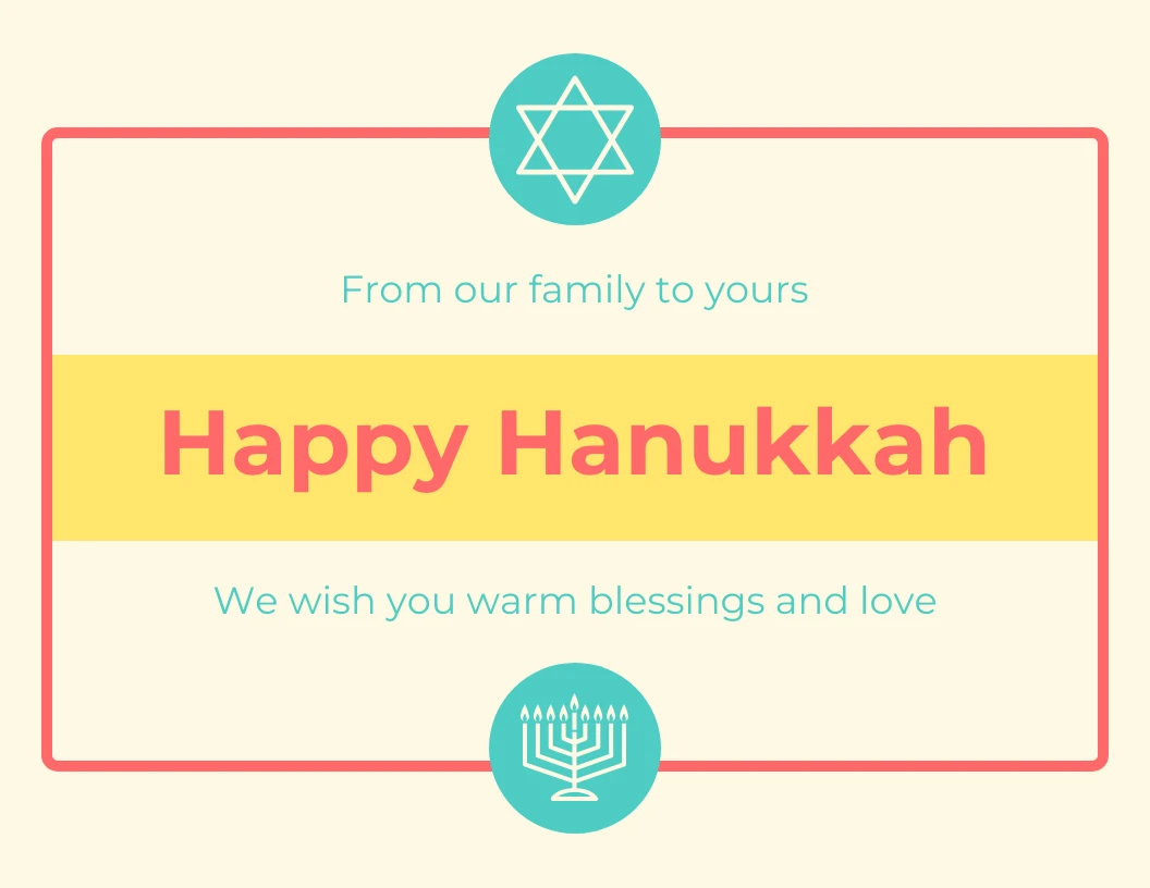 Bright Vintage Hanukkah Card - Venngage