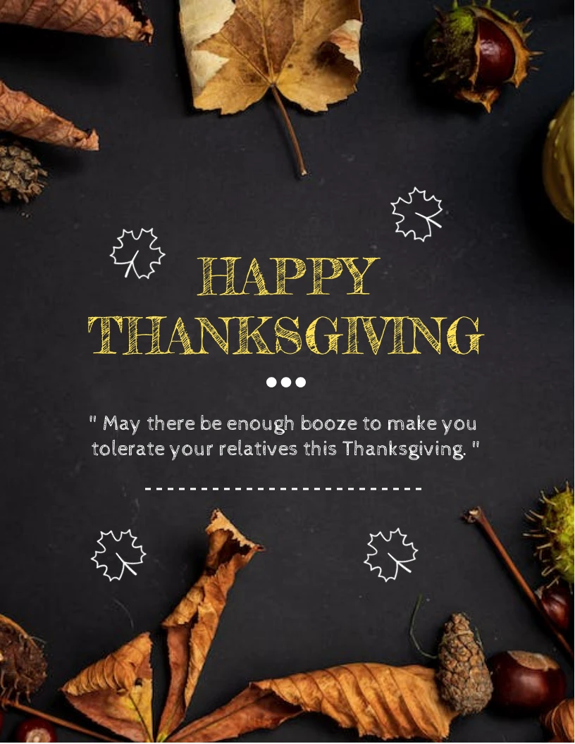 Dark Grey Minimalist Photo Happy Thanksgiving Poster - Venngage