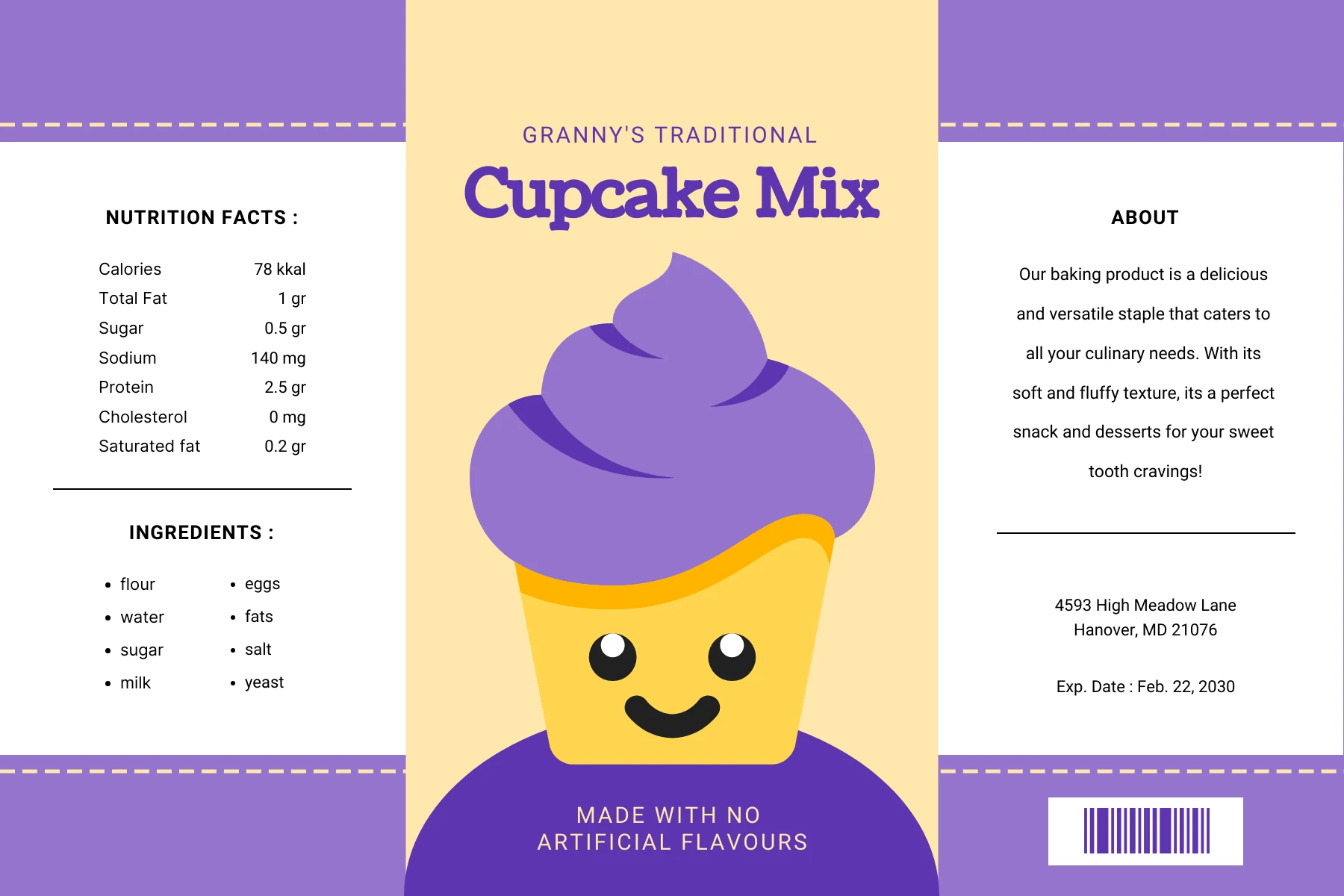 Cute Cupcake Baking Mix Jar Label Venngage