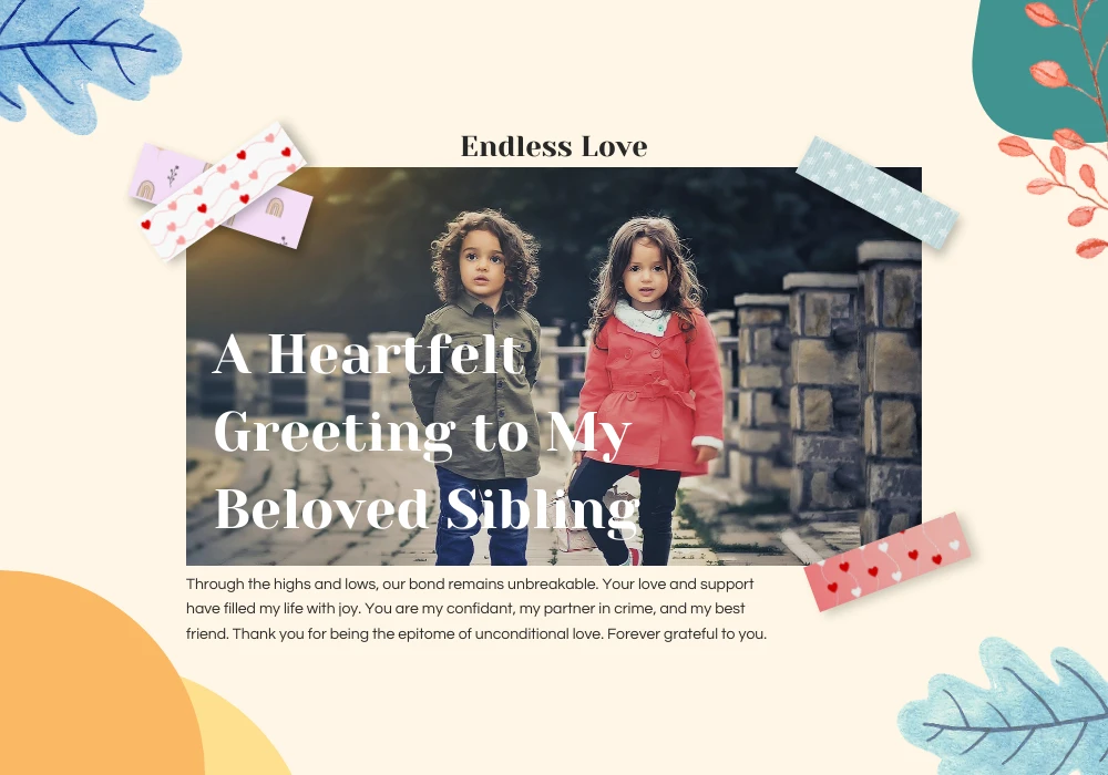 Colorful Simple Card Love Sibling - Venngage