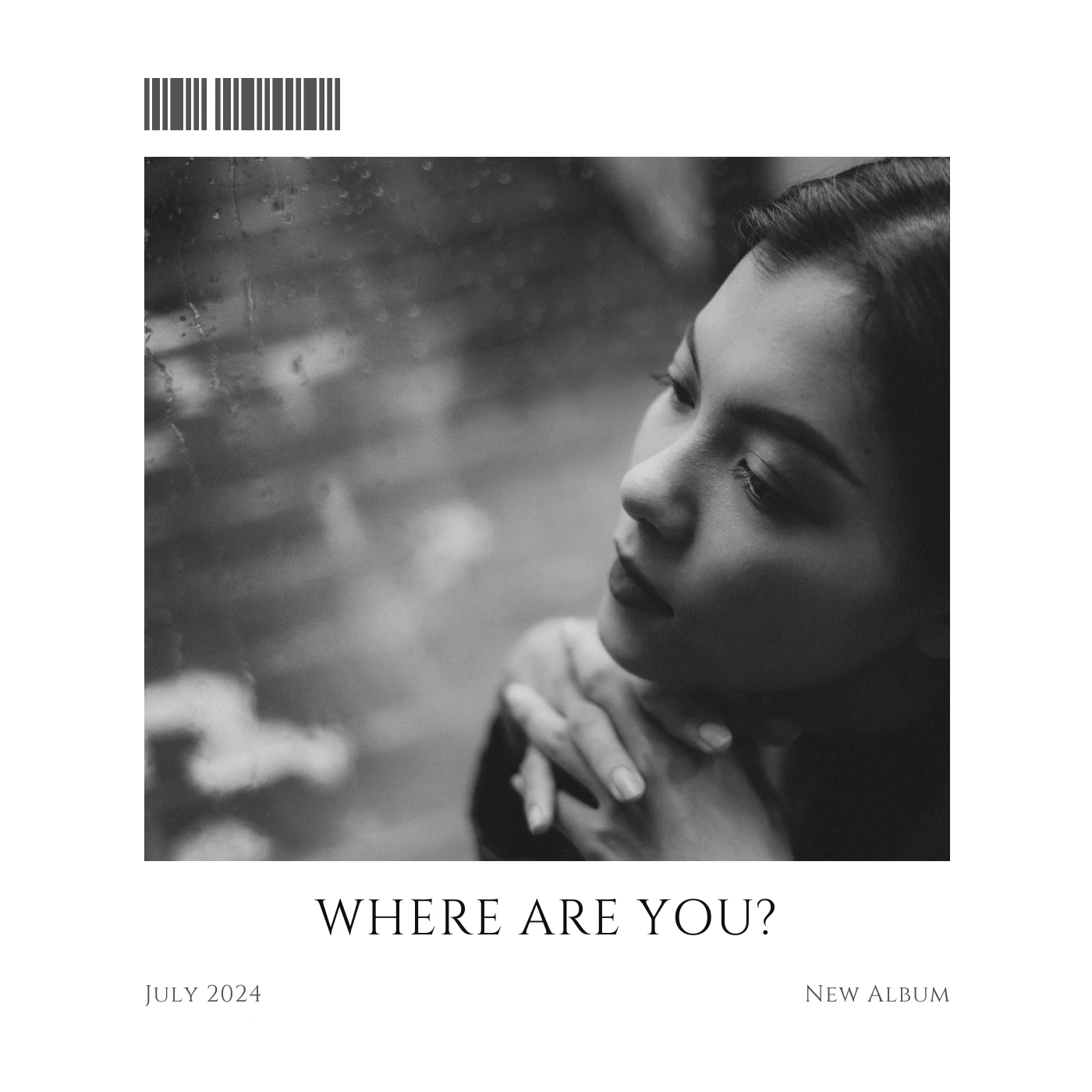 White Minimalist Photo Sad Album Cover - Venngage