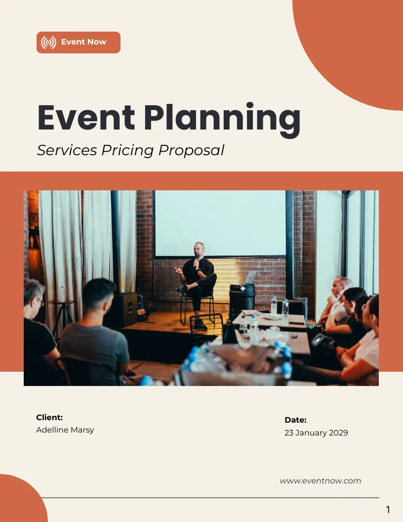 Event Planning Pricing Proposal Template - Venngage