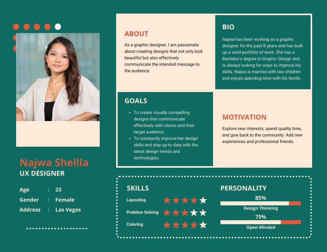 Diagram User Persona Template - Venngage