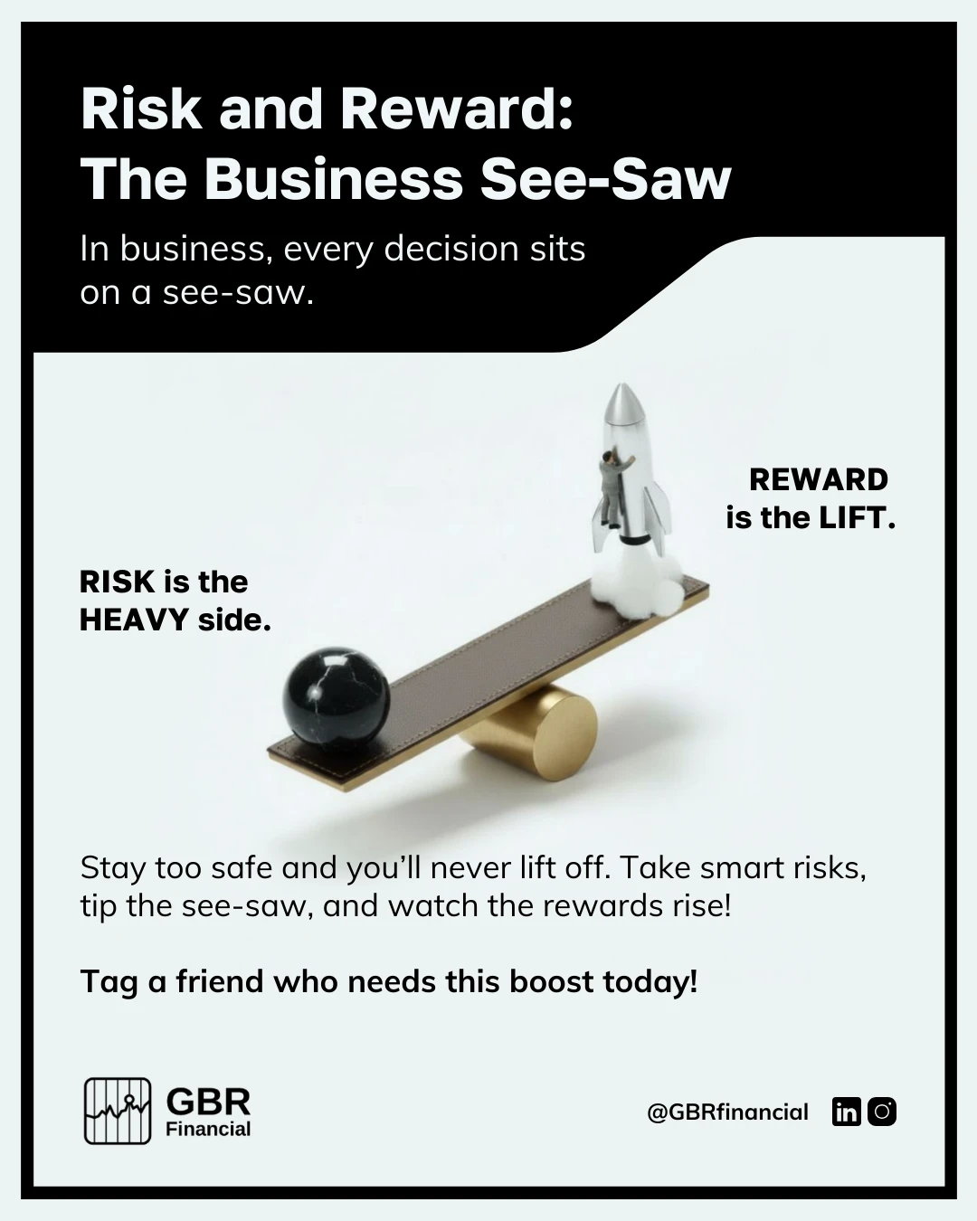 Risk Reward Business Advice Instagram Post Template - Venngage
