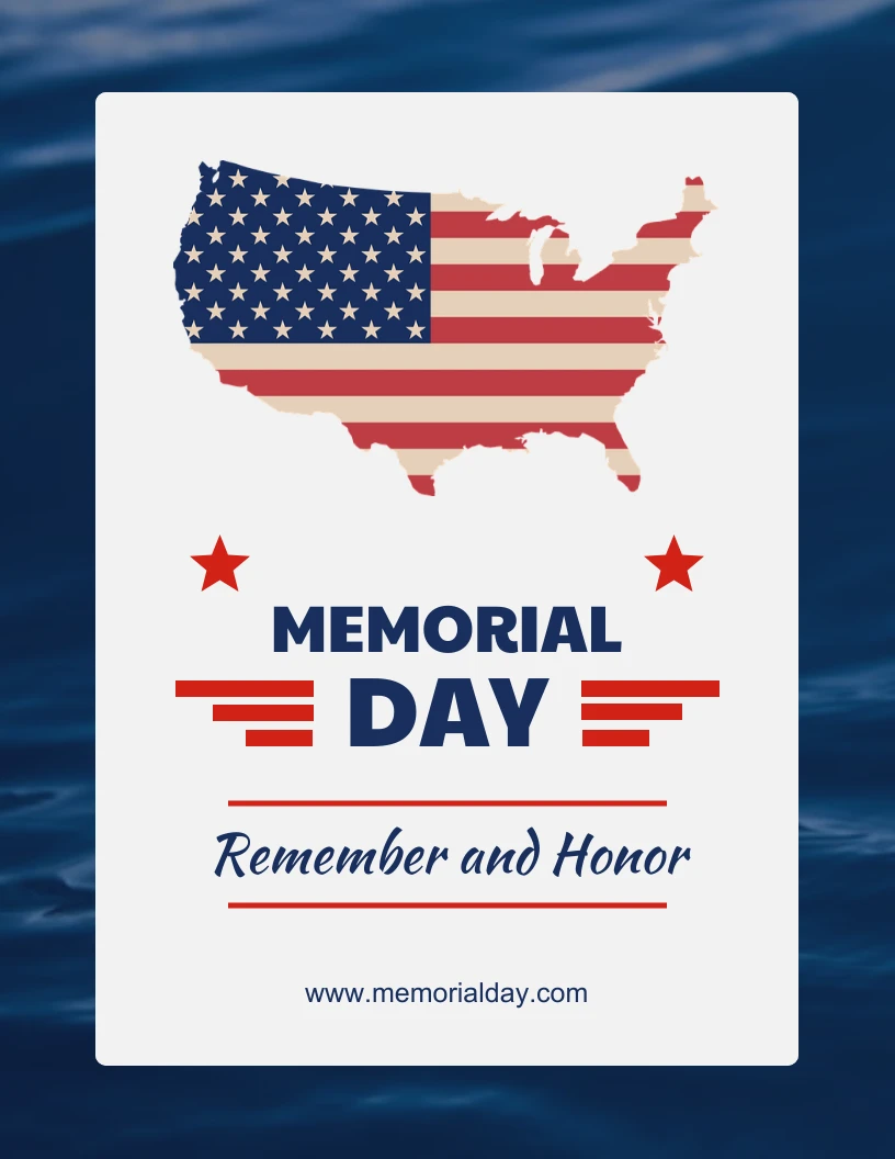 Blue Zodiac Memorial Day Flyer Template - Venngage