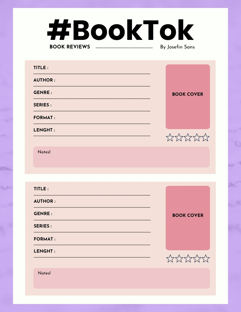 Book Review Schedule Template Venngage