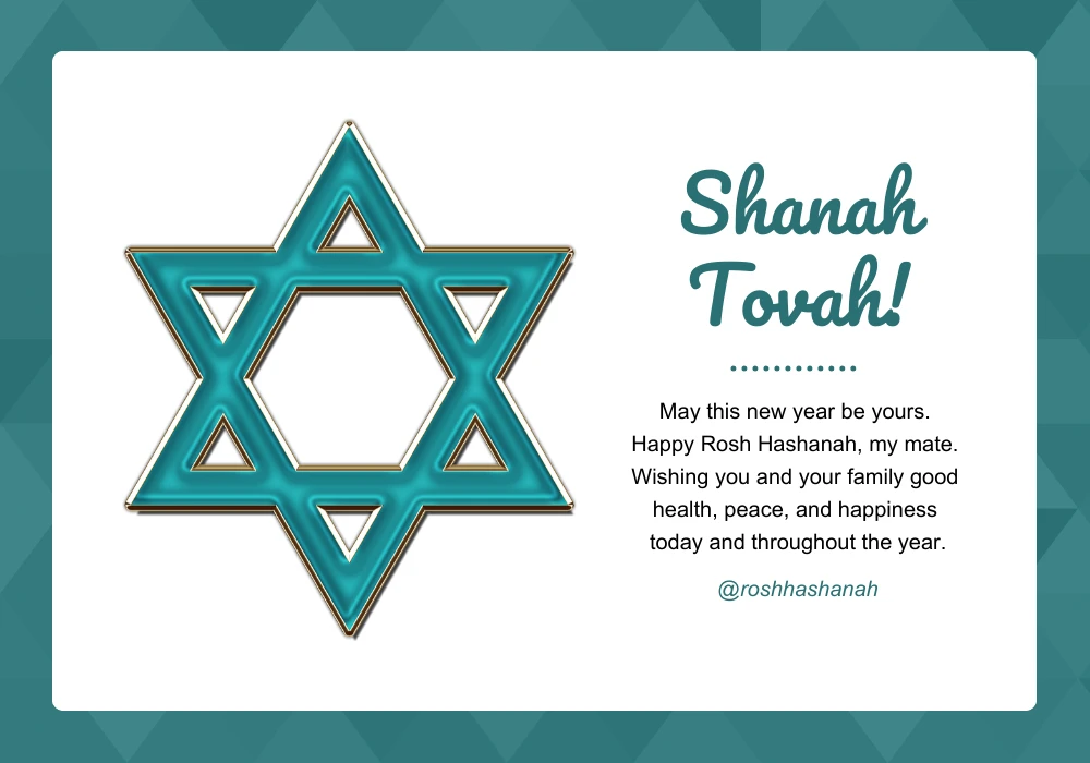 Dark Green Modern Geometric Shanah Tovah Card Venngage