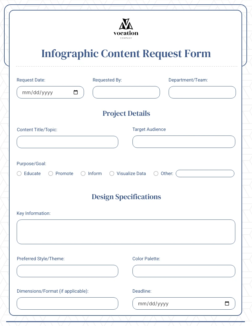 Blue and white simple content forms venngage