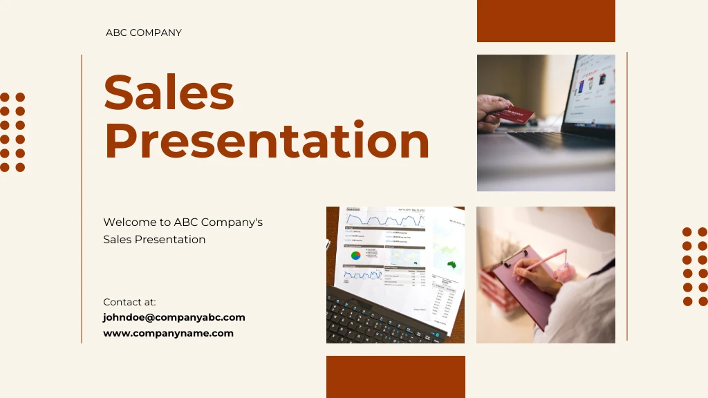 White Linen Sales Presentation Template - Venngage