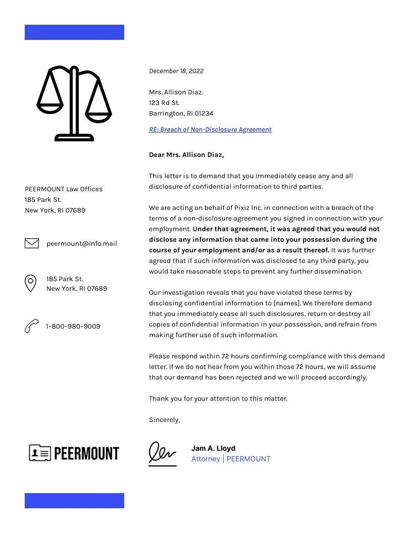 Law Firm Letterhead - Venngage