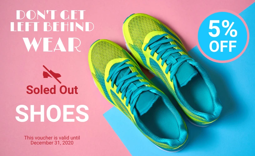 Vibrant Shoes Sale Voucher Venngage