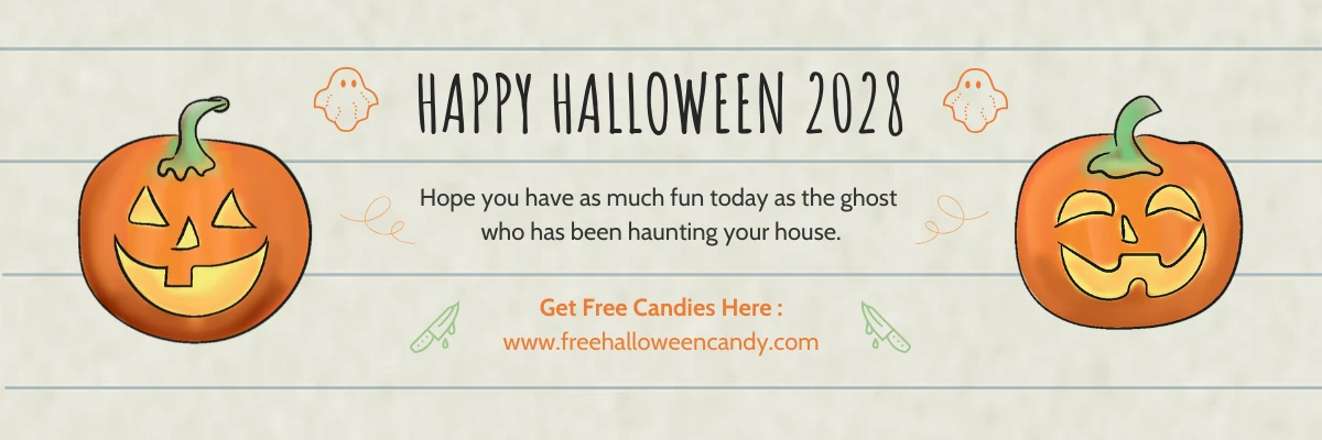 Light Green Simple Illustration Halloween Banner - Venngage