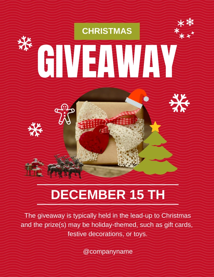 Red Christmas Giveaway Flyer Venngage
