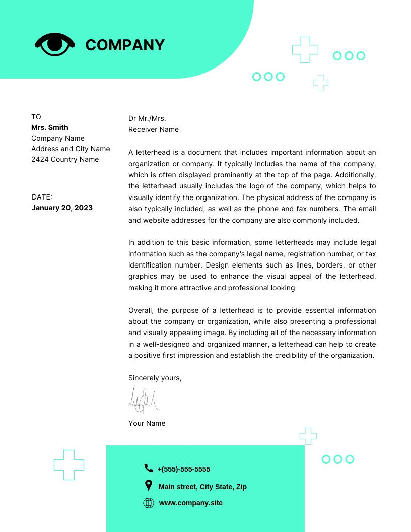 White And Light Green Minimalist Playful Doctor Letterhead Template ...