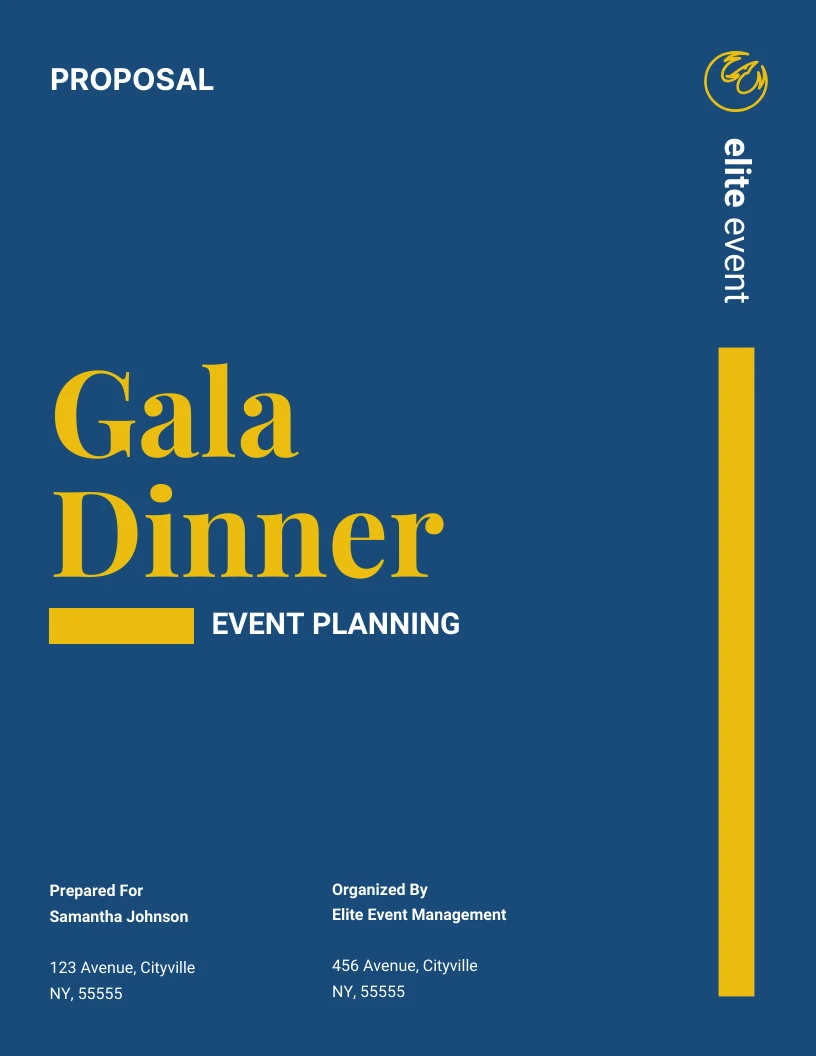 Gala Dinner Event Proposal Template Venngage