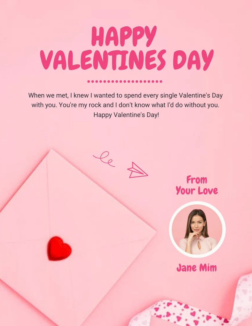 Pink Simple Photo Happy Valentines Day Poster - Venngage