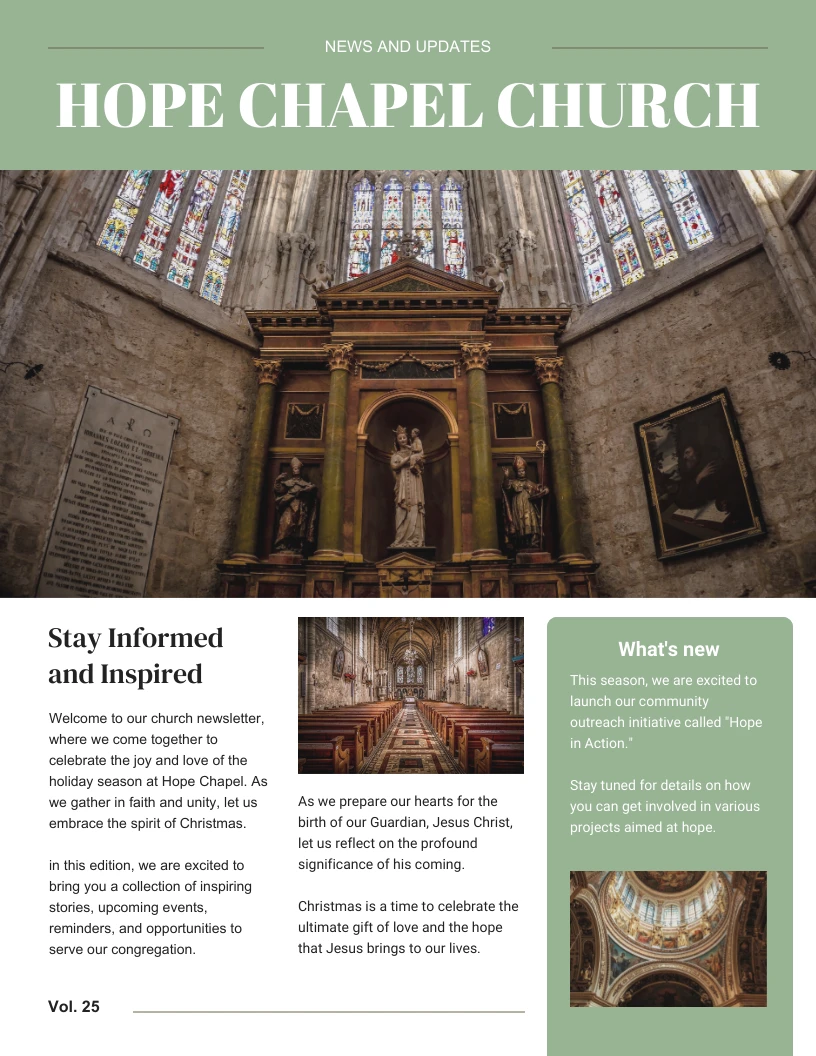 Retro Mint Church Newsletter Template - Venngage