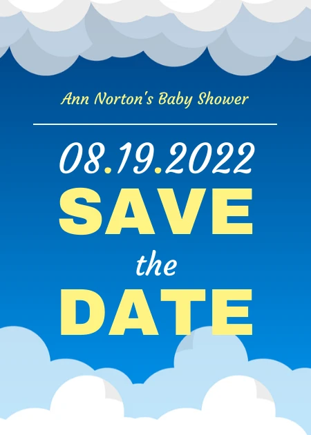 Save the date store baby shower boy